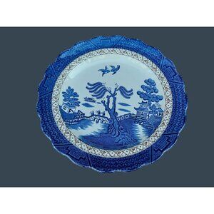 Booths "Real Old Willow" Blue & White Decorative 9 7/8' Plate England